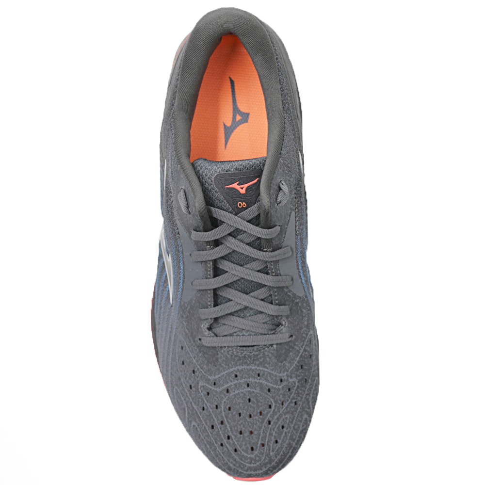 Tenis Mizuno Wave Sky 6 Cinza/Laranja - 255842 - Anita Shoes