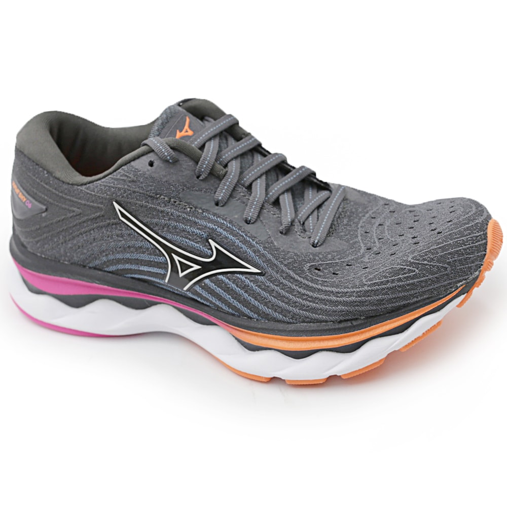 Tenis Mizuno Wave Sky 6 Cinza/Rosa - 255843 - Anita Shoes