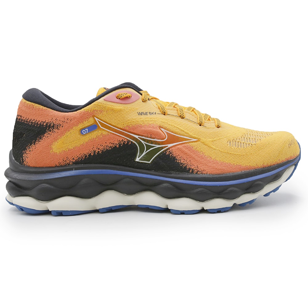Tenis Mizuno Wave Sky 7 Laranja/Preto - 265976 - Anita Shoes