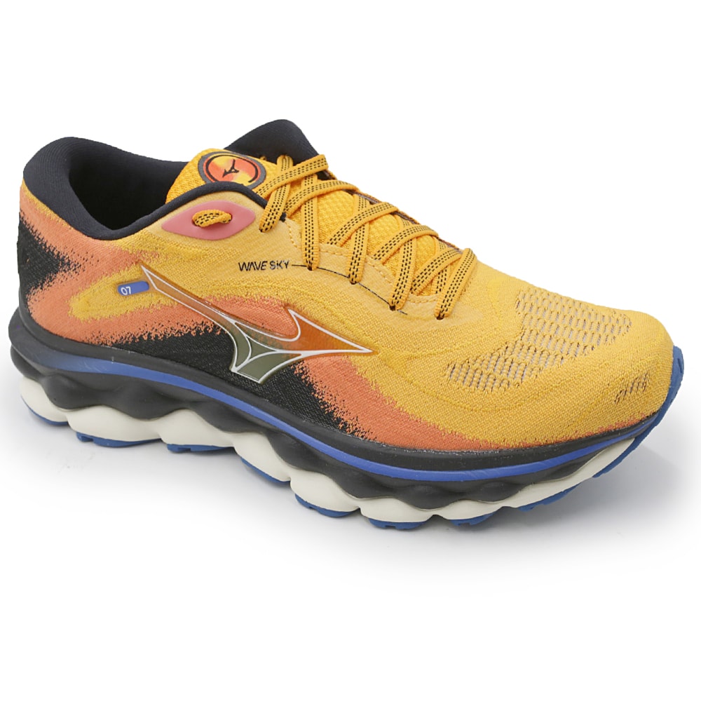 Tenis Mizuno Wave Sky 7 Laranja/Preto - 265976 - Anita Shoes