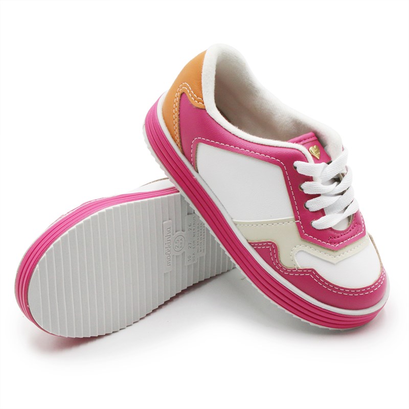 Tenis Molekinha Infantil Branco/Pink - 249878