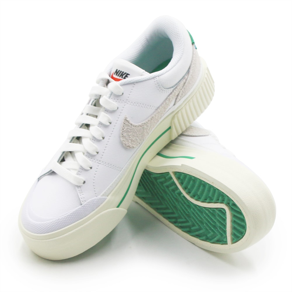 Tenis Nike Court Legacy Lift Branco/Verde - 265428 - Anita Shoes