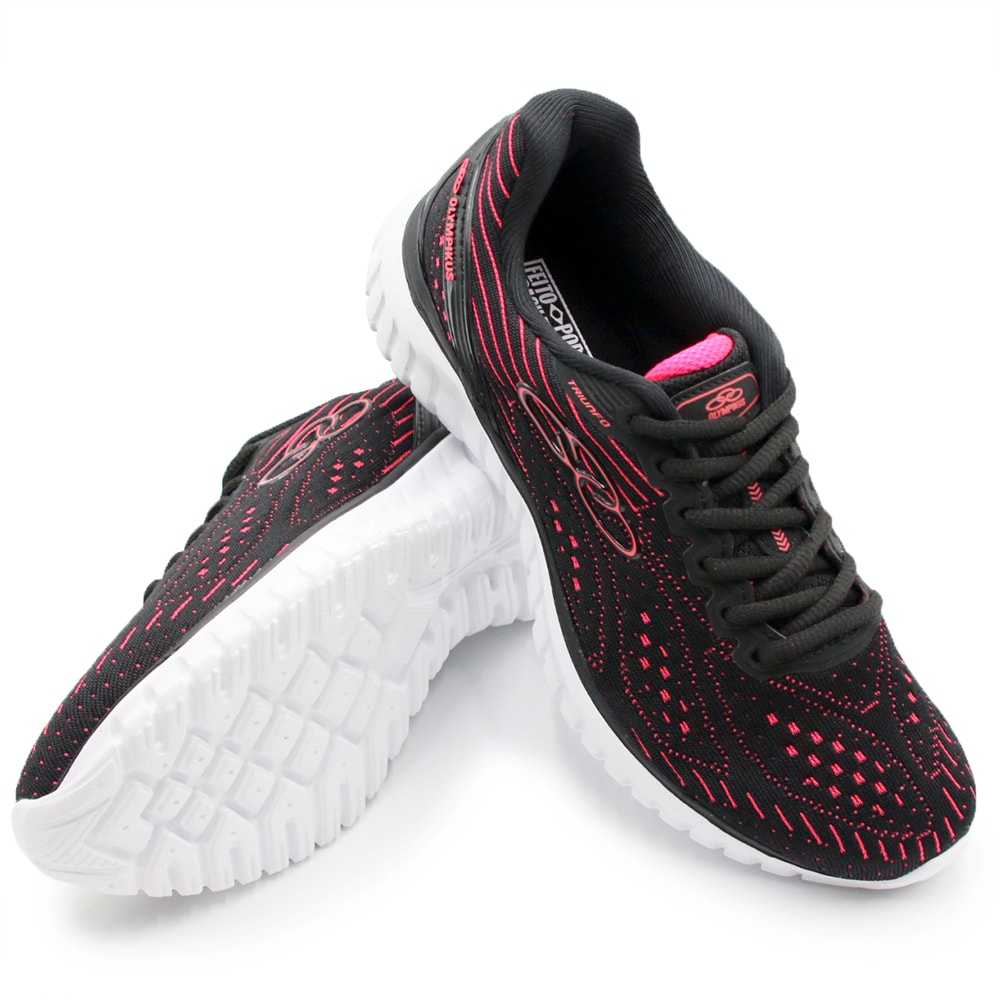 Tenis Olympikus Triunfo Preto/Rosa - 126377 - Anita Shoes