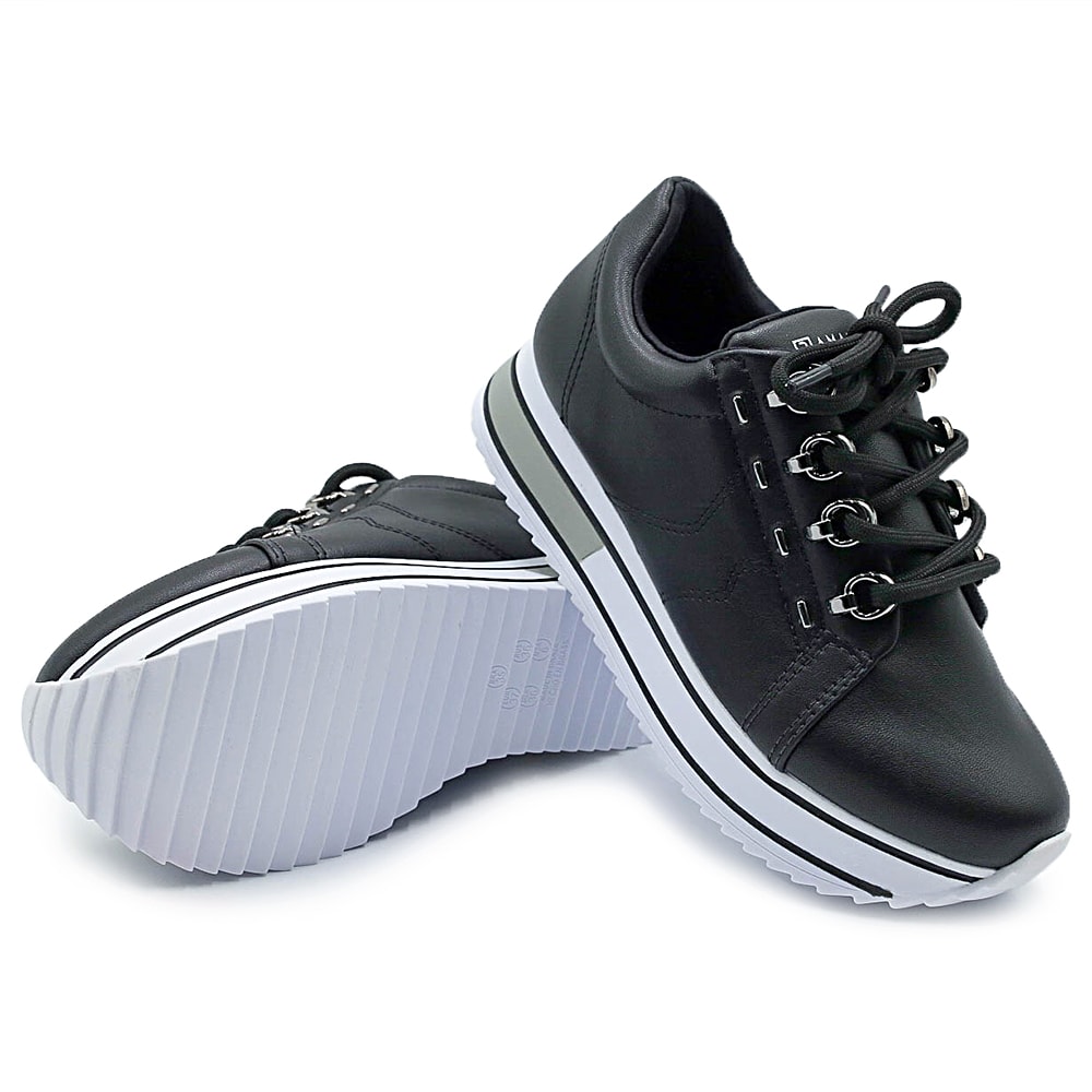 Tênis feminino plataforma sobressalto preto - R$ 139.90, cor Preto #27312,  compre agora | Shafa
